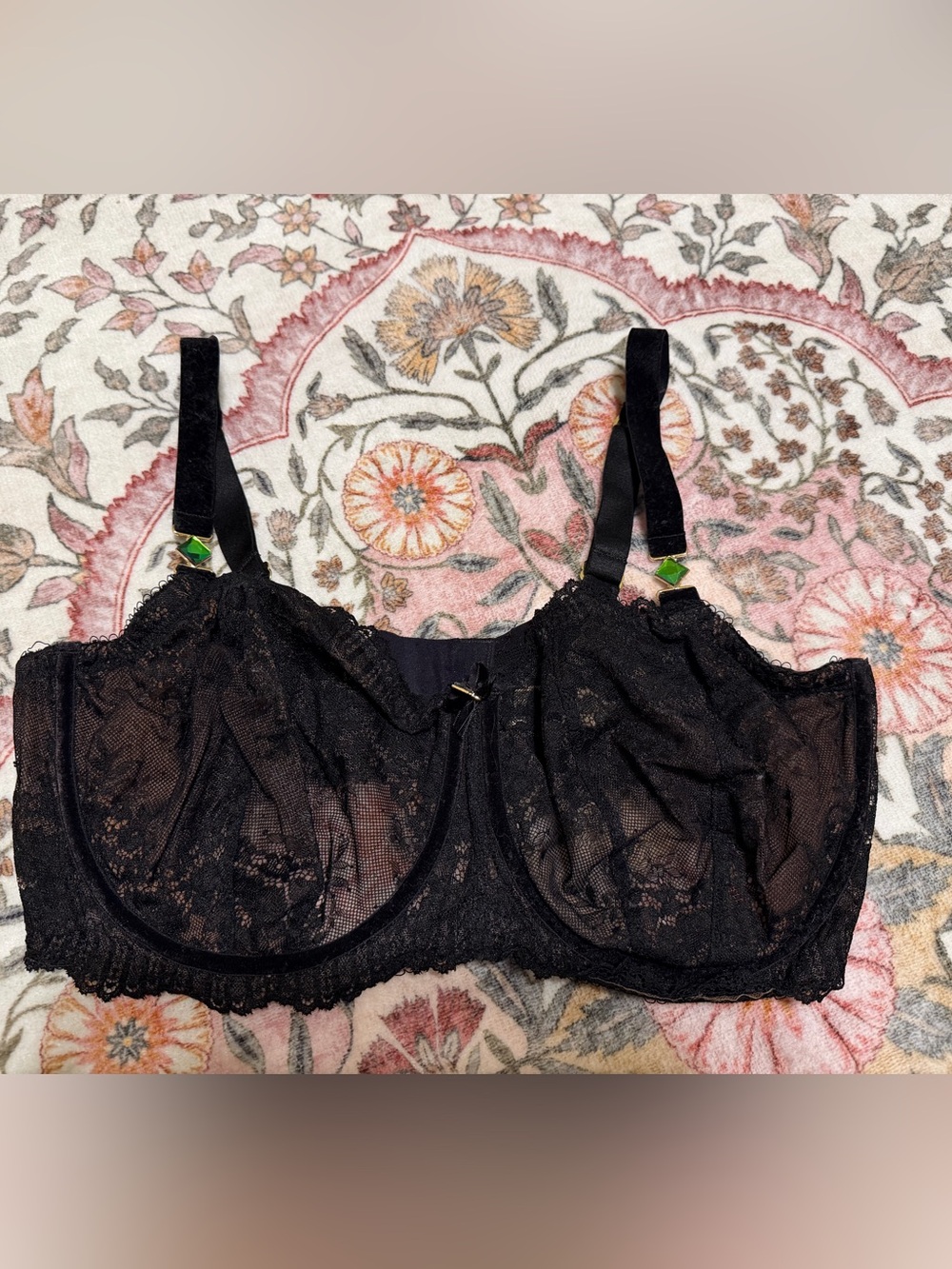 Dita Von Teese Floradora Curve Embroidered Underwire Balconette Bra, 38G